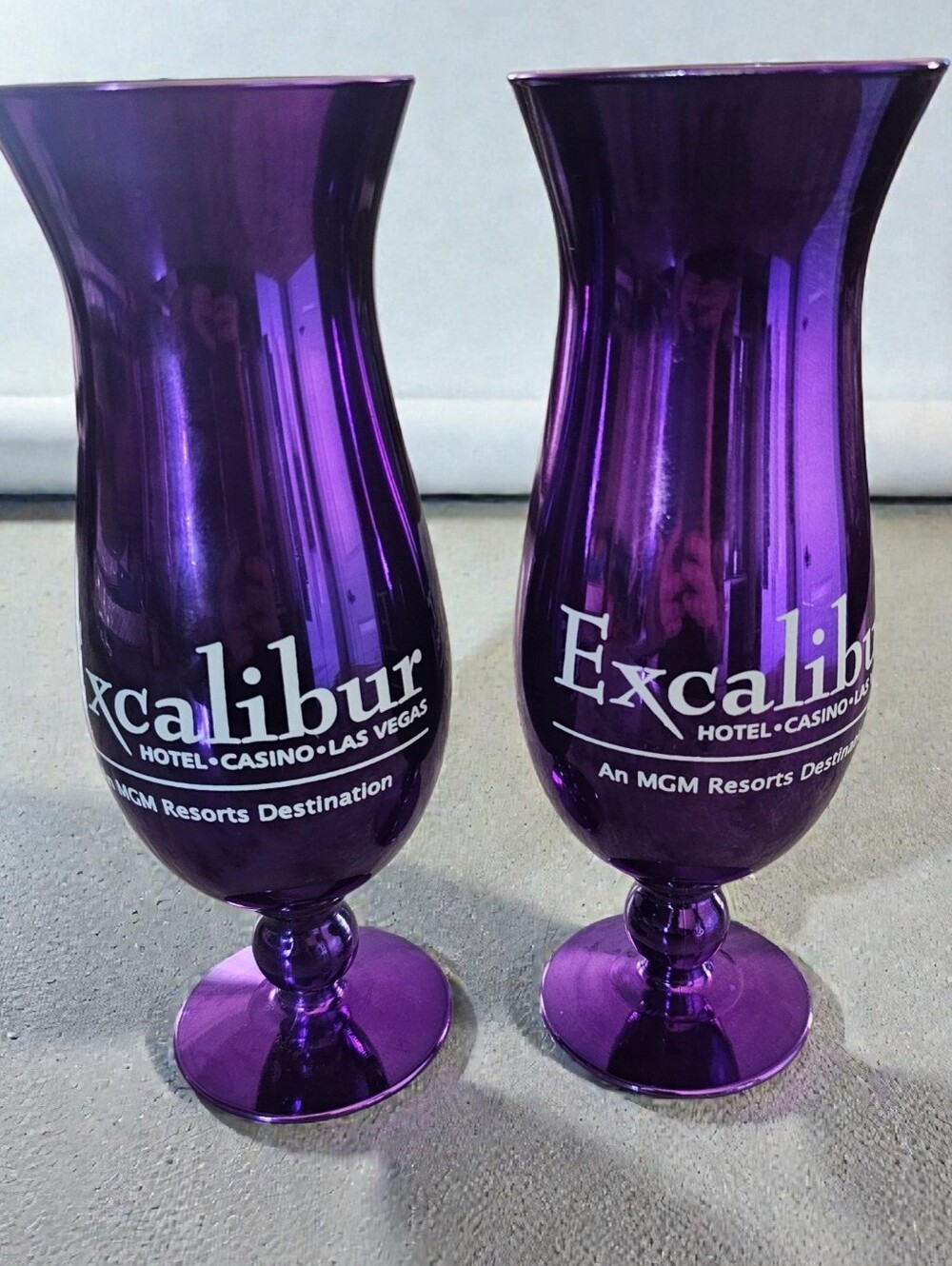 Excalibur Hotel Casino Las Vegas Purple Drinking Cocktail Glassed Souvenir